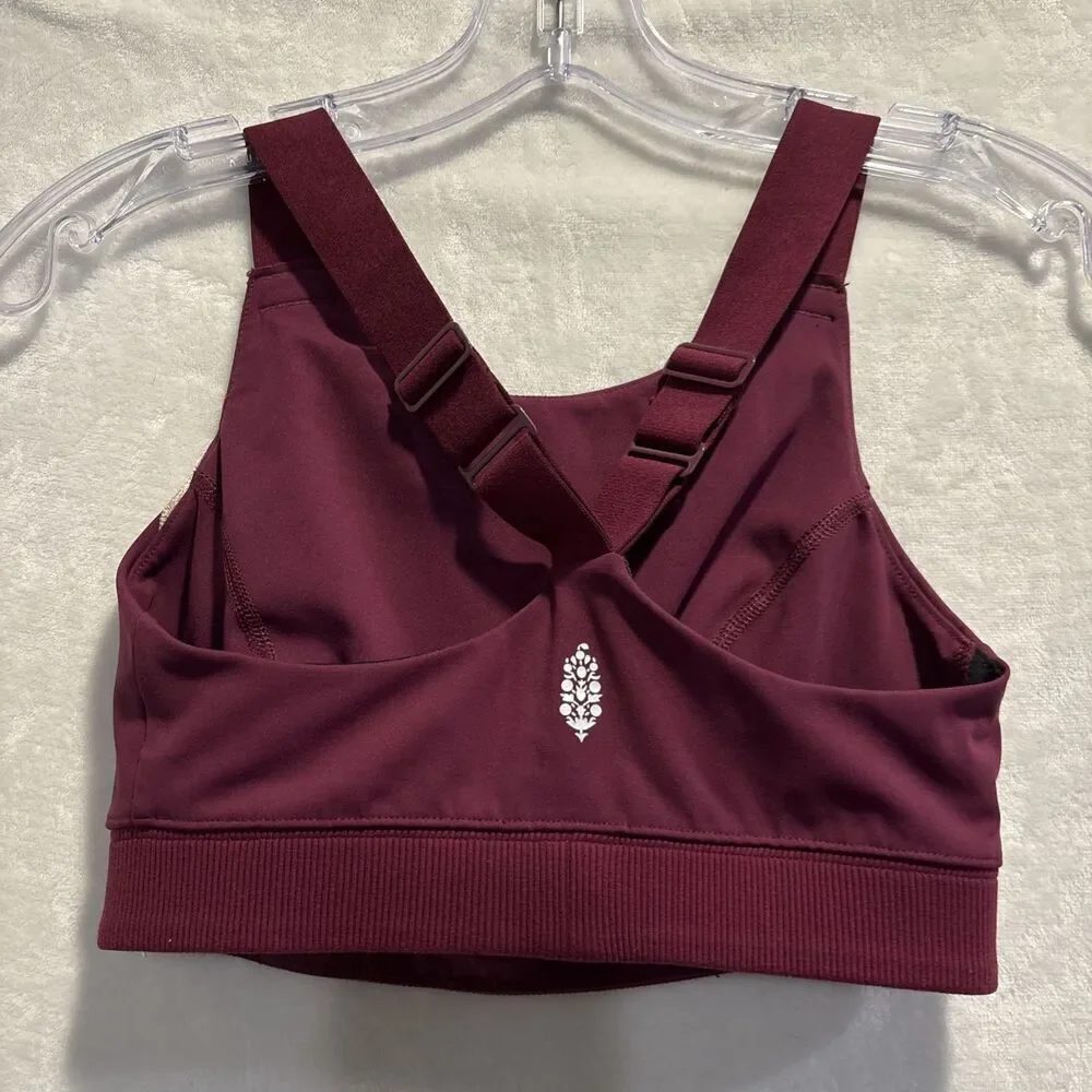 Free People Movement Freestyle Sports Bra Maroon Size Small Gym Running Workout